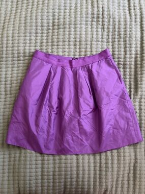 J. Crew Fuchsia Pleated Skater Skirt